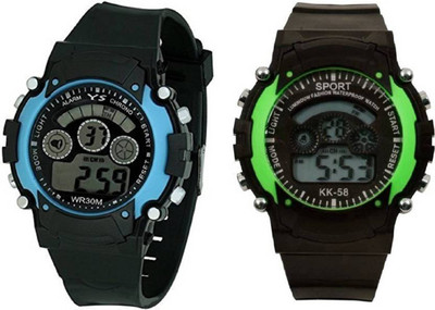 

JM SELLER New StylishDigital Blue-SkyBlue 7 Lights Boys watch JT-008 Watch - For Boys