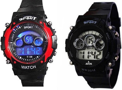 

JM SELLER New StylishDigital Blue-SkyBlue 7 Lights Boys watch JT-004 Watch - For Boys