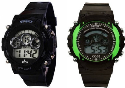 

T TOPLINE New StylishDigital Blue-SkyBlue 7 Lights Boys watch JT-002 Watch - For Boys