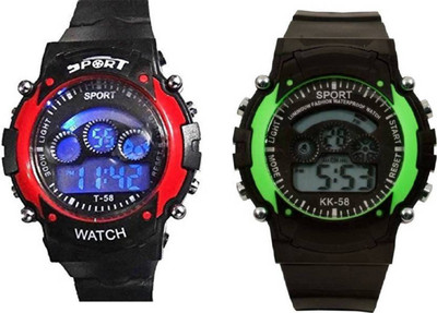 T TOPLINE New StylishDigital Blue-SkyBlue 7 Lights Boys watch JT-006 Watch - For Boys
