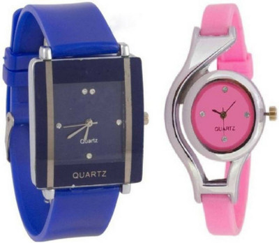 

Bhavy Fancy Blue Square And Pink Stylish Combo Of Two Watch - For Girls