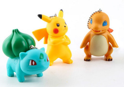 

Toy Mela Pokemon Pikachu Bulbasaur Charmander Set of 3 Japanese anime Toy 7-8cm figure mini cute Pokemon GO Pikachu Action Figure Toy Keychain(Multicolor)