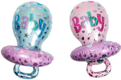 

AMFIN Printed 85*52cm Large Baby Pacifier Nipple Foil Balloons for Baby Shower Boy Girl 1st Birthday Layout Party Decoration Balloons-Pink & Blue Balloon(Pink, Blue, Pack of 2)