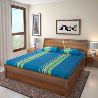 

@home by Nilkamal Engineered Wood Queen Bed With Storage(Finish Color - Walnut)