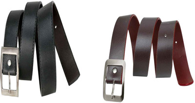 

Howdy Men Casual Black Genuine Leather Reversible Belt