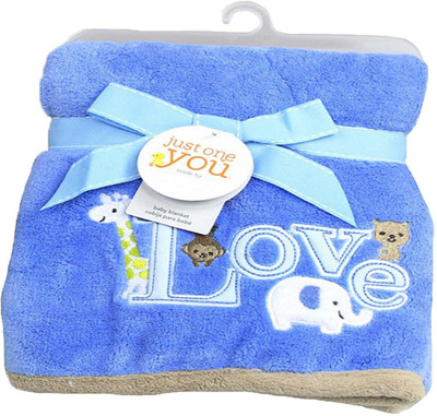 

Baby Bucket Text Print  Blanket(Fur, Blue