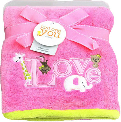 

Baby Bucket Text Print  Blanket(Fur, Pink