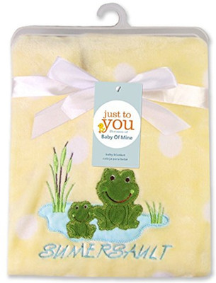 

Baby Bucket Text Print  Blanket(Fur, Lemon