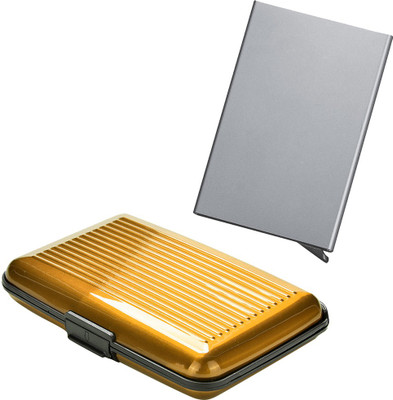 

Stealodeal Silver Automatic Pop-Up RFID Case With Yellow Debit Cards Keeping 8 Card Holder(Set of 2, Silver, Yellow)