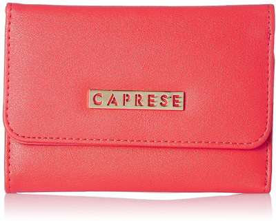 

Caprese Women Casual Pink Artificial Leather Wallet(6 Card Slots), Coral