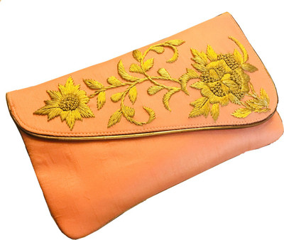 

Craftbazaar Party Orange Clutch