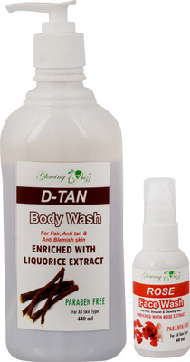 

Glowing Buzz Combo of D-TAN Body Wash and Rose Face Wash(Set of 1)