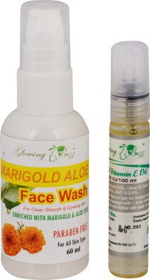 

Glowing Buzz Combo of Marigold aloe Face Wash and Vitamin-e Oil(Set of 1)