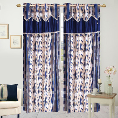 

Wonder Fab 213.36 cm (7 ft) Polyester Door Curtain (Pack Of 2)(Printed, Blue)