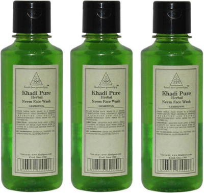 

KHADI PURE GRAMODYOG HERBAL NEEM FACE WASH-PACK OF 3 Face Wash(630 ml)