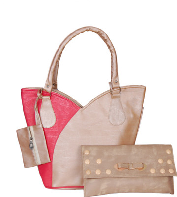 

3NG Hand-held Bag(Beige, Pink)