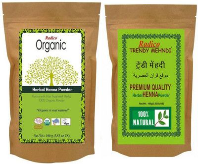 

Radico 100% Organic Herbal Henna With Herbal Trendy Mehandi(100)