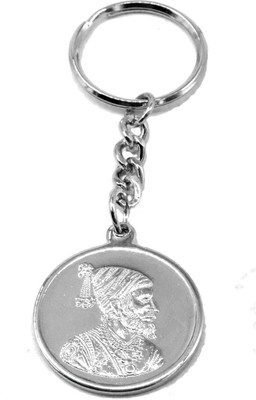 faynci Great Maratha Warrior Silver Plated Chatrapati Shivaji Maharaj Rajmudra Key Chain Key Chain
