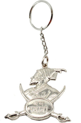 

Faynci Jay Bhavani Silver Chatrapati Shivaji Maharaj with Bhavani Dhaal Key Chain Key Chain