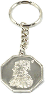 

Faynci Shivaji Maharaj the Great Maratha Warrior Silver Plated Rajmudra Key Chain Key Chain