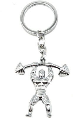 

Faynci Silver tone Stainless Steel bodybuilding weight lifting keyring charm gift Key Chain Key Chain