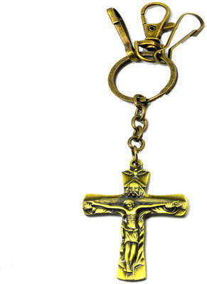 

Faynci Lovers Antique Metal Bronze Plated God Jesus Christ Cross Key Chain for Gifting Key Chain