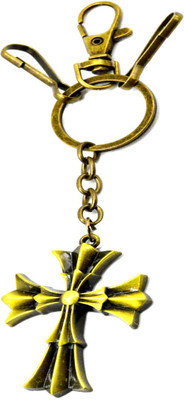 

Faynci Antique bronze plated Four Leaf Clover key chain cross keyring key holder Key Chain Key Chain