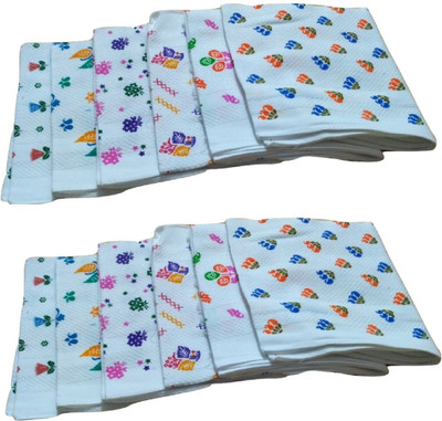 Cotton colors Cotton 250 GSM Hand Towel Set(Pack of 12)