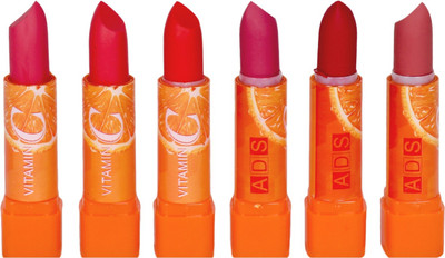 

ADS Vitamins 'C' lipstick multicolor set of 6(Multicolor, 1.5 ml)