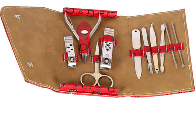 

Rangoli Manicure set & Pedicure Set with leather cover 8117(10 ml, Set of 10)