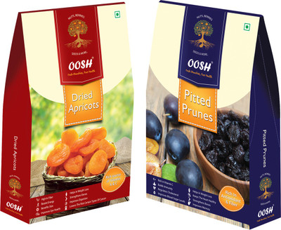 

Oosh California Pitted Prunes 250g & Turkish Apricots 200g | Premium Dry Fruits Prunes, Apricots(450 g, Box)