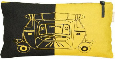

Clean Planet Auto Rikshwa Pouch Handmade Pouch(Yellow, Black), Black;yellow