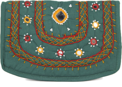 

TRIBES INDIA banjara purse moti Pouch(Green)