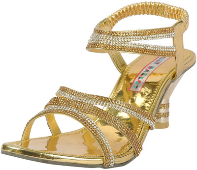 

Belly Ballot Women Gold Heels