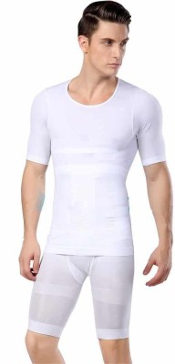 

Being Trendy ™ Stretchy Firm Tummy Belly Control ® Slimming Body Shaper Shirt Men Compression(White Half Sleeve