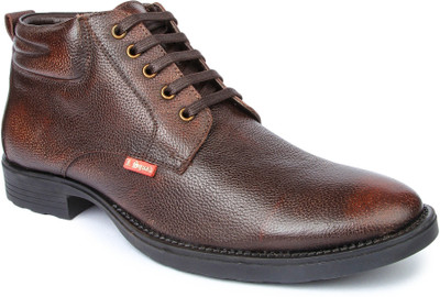 

LSQUAD Genuine Leather Bordo Boots For Men(Brown