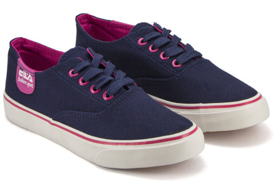 DeVEE Ella Classic Plain Navy-Pink Sneakers For Women(Navy, Pink