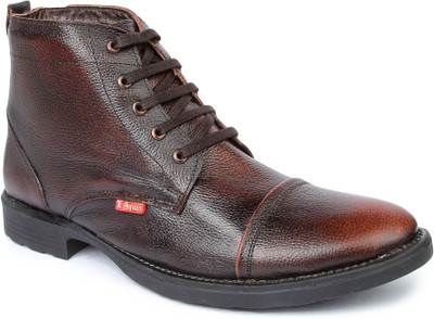 

LSQUAD Genuine Leather Bordo Boots For Men(Brown
