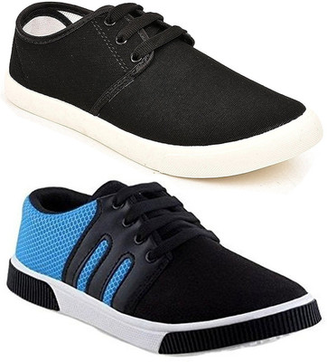 

Long Walk Men Combo pack of 2 Sneakers For Men(Black, Blue;black