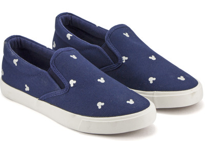 

DeVEE Mousey Embellished Navy Blue Slip On Sneakers For Women(Navy, Blue