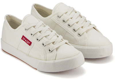 

DeVEE Coexinver Slic Cotton White Canvas Shoes For Women(White