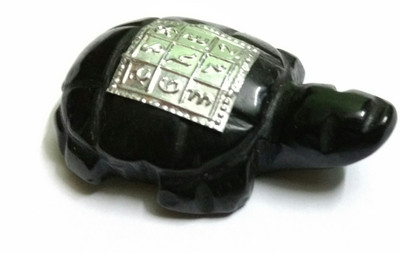 AIR9999 Kurma VASTU Yantra ON Black AGATE Stone Carved Tortoise Decorative Showpiece  -  2 cm(Crystal, Black)