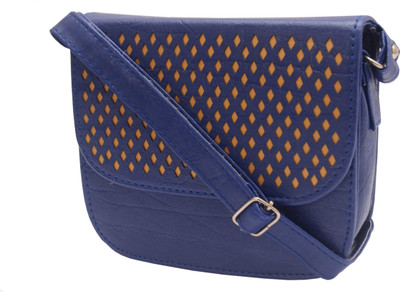 

ADORSY Girls Casual Blue Leatherette Sling Bag