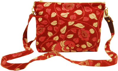 

Clean Planet Girls Casual Red Cotton Sling Bag