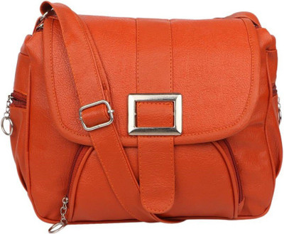 

elli fashion Women Casual Orange PU Sling Bag