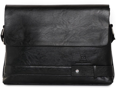 

Swiss Mountaineer Men & Women Formal Black Genuine Leather Sling Bag