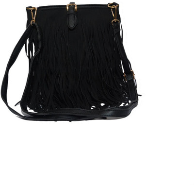 

Ticara Town Girls Evening/Party Black PU Sling Bag