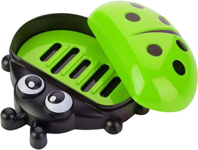 

Tootpado Colorful Ladybug Soap Box - Green (HNKc140) - Soap Cases Bathroom With Cover(Green)