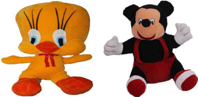 

Shopfloor.XYZ TWEETY Soft Toy and MICKY stuffed soft toy Plush For Kids/ Birthday Gift for Kids - 23 cm(Multicolor)