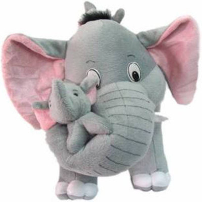 Teddy Tickles Grey Mother Elephant With Single Baby Stuffed Soft Plush Toy 41 Cm  - 110 mm(Grey)